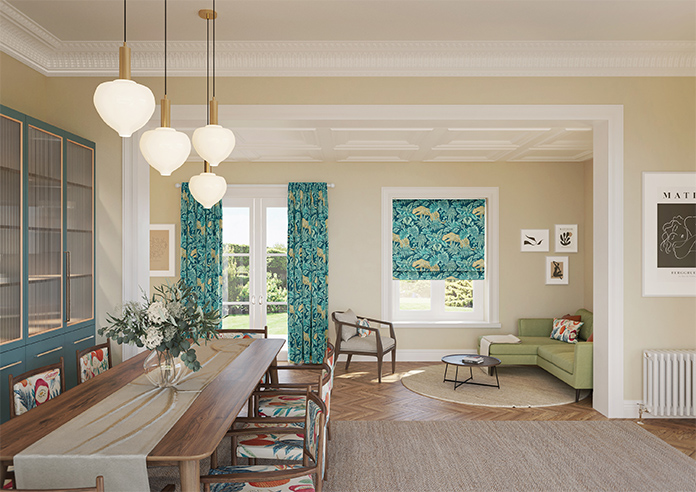 Leopard, Teal - Twist&Fit Roman Blind - Image 8